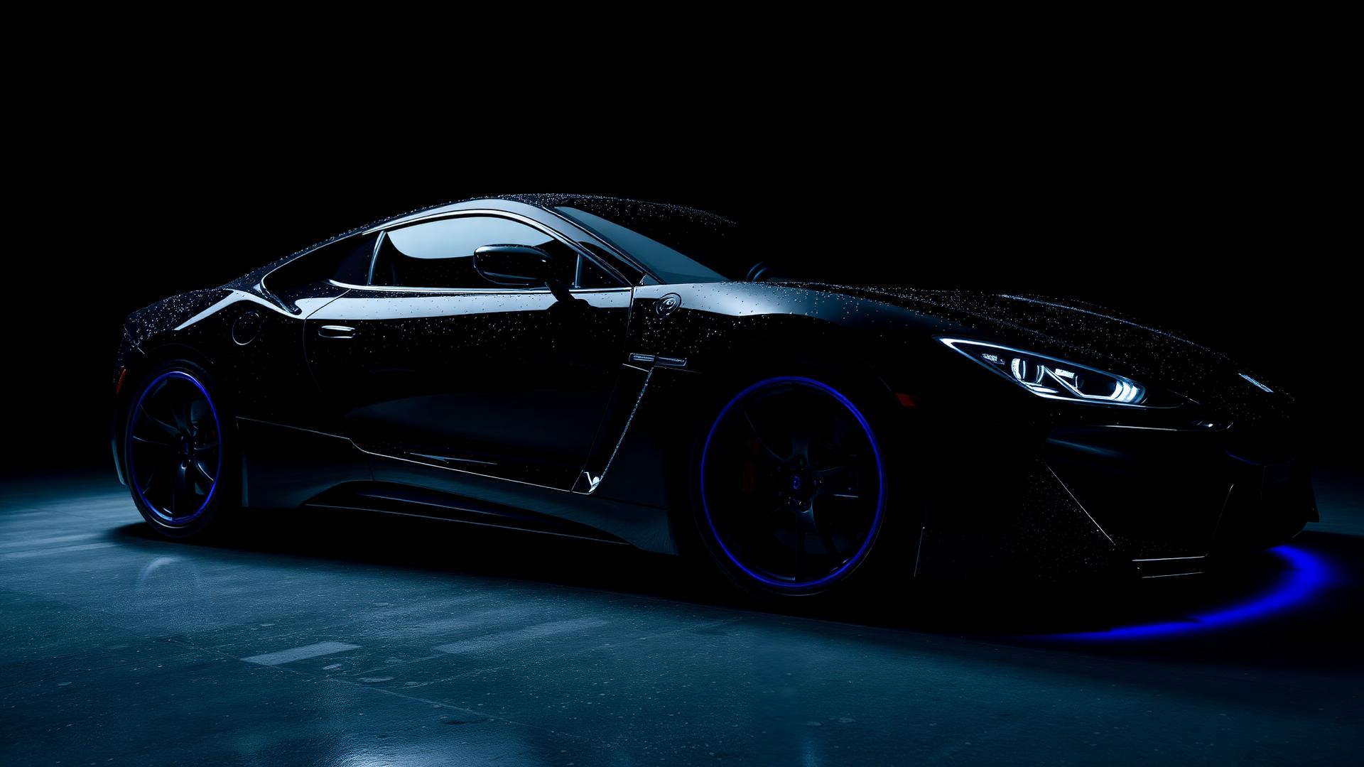 Detailed black sports car